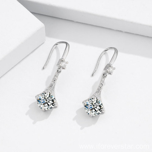 CZ Zircon Drop Earring 925 Silver Wedding Earrings